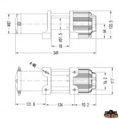 Telecomando per  Arganello elettrico per alaggiomotore-engine w 800cavo-cable 5,5 mm x 15 mt.