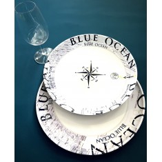 Set 12 PZ Piatti BRUNNER Melamina Blue Ocean