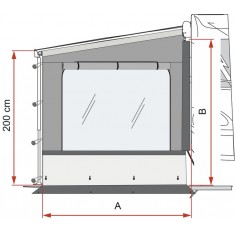 Side W Pro - Parete Laterale con Crystal per Tendalini e Caravanstore
