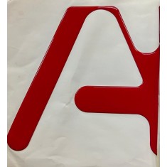 Logo originale Arca Cromato a rilievo Rossa - 59x17