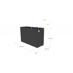 SERBATOIO 75 LT NERO 70x25x45 cm TAPPO MASCHIO VERDE