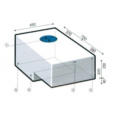 SERBATOIO 85 LT BIANCO NATURALE 75x45x32 cm TAPPO FEMMINA VERDE