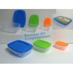 Set 3 pz. contenitori rettangolari in plastica