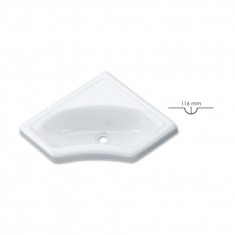 Lavandino per bagno ad angolo L 345 x P 345 mm
